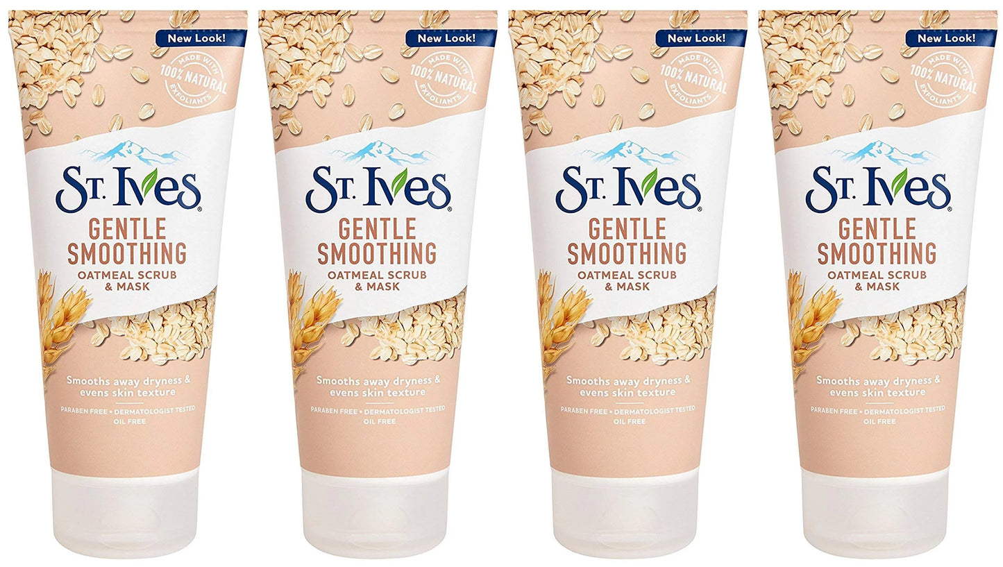 & Mask, (Pack 4) 6 Scrub Of Smooth Ives Oatmeal Nourished St. & Oz